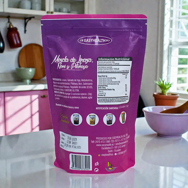 🌿 LINAZA + NONI + PITAHAYA: Bienestar Natural en Polvo