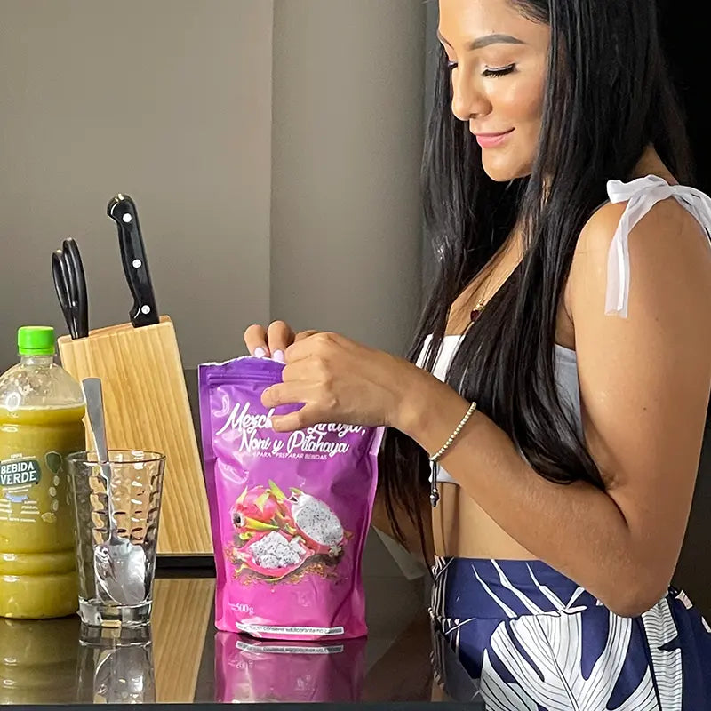 🌿 LINAZA + NONI + PITAHAYA: Bienestar Natural en Polvo